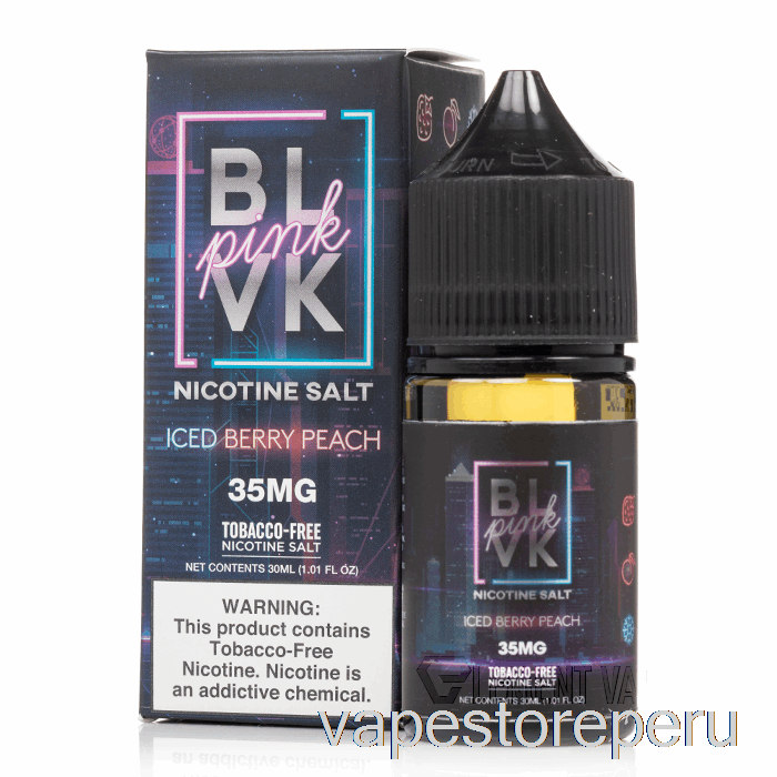 Vape Desechable Sal De Melocotón Y Bayas Heladas - Serie Rosa Blvk - Blvk - 30ml 35mg